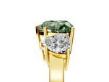 Yellow gold Three-Stone Fancy Green Heart Cut Cut Diamond Engagement Ring with Flat Band and Four-Prong Setting_17