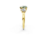 Yellow gold Three-Stone Fancy Green Heart Cut Cut Diamond Ring with Channel Set Band and Four-Prong Setting_26