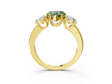 Yellow gold Three-Stone Fancy Green Heart Cut Cut Diamond Ring with Channel Set Band and Four-Prong Setting_27