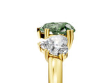 Yellow gold Three-Stone Fancy Green Heart Cut Cut Diamond Ring with Channel Set Band and Four-Prong Setting_29