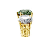 Yellow gold Three-Stone Fancy Green Heart Cut Cut Diamond Ring with Channel-Set Band and Prong Setting_5