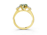 Yellow gold Three-Stone Fancy Green Heart Cut Cut Solitaire Ring with Classic Prong Setting_3