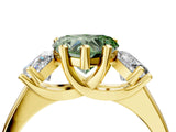 Yellow gold Three-Stone Fancy Green Heart Cut Cut Solitaire Ring with Classic Prong Setting_4
