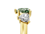 Yellow gold Three-Stone Fancy Green Heart Cut Cut Solitaire Ring with Classic Prong Setting_5
