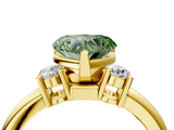 Yellow gold Three-Stone Fancy Green Heart  Cut Diamond Solitaire with Prong Setting and Classic Band_4
