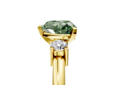 Yellow gold Three-Stone Fancy Green Heart  Cut Diamond Solitaire with Prong Setting and Classic Band_5