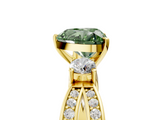 Yellow gold Three-Stone Fancy Green Heart  Cut Diamond Twist Band with Prong Setting_5
