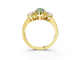 Yellow gold Three-Stone Fancy Green Marquise Cut Cut Diamond Engagement Ring with Flat Band and Four-Prong Setting_15