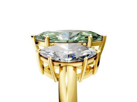 Yellow gold Three-Stone Fancy Green Marquise Cut Cut Diamond Engagement Ring with Prong Setting on a White Gold Band_53