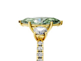 Yellow gold Three-Stone Fancy Green Marquise Cut Cut Diamond Pavé Band with Prong Setting_17