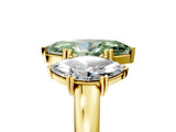 Yellow gold Three-Stone Fancy Green Marquise Cut Cut Diamond Ring with Channel Set Band and Four-Prong Setting_29