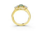 Yellow gold Three-Stone Fancy Green Marquise Cut Cut Diamond Ring with Prong Setting and Classic Band_3