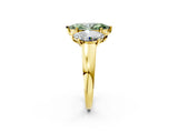 Yellow gold Three-Stone Fancy Green Marquise Cut Cut Solitaire Ring with Classic Prong Setting_2