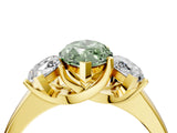 Yellow gold Three-Stone Fancy Green Marquise Cut Cut Solitaire Ring with Classic Prong Setting_4