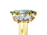 Yellow gold Three-Stone Fancy Green Marquise Cut Cut Solitaire Ring with Classic Prong Setting_5