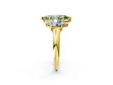 Yellow gold Three-Stone Fancy Green Marquise Cut Diamond Engagement Ring with Prong Setting_5