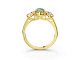 Yellow gold Three-Stone Fancy Green Marquise Cut Diamond Engagement Ring with Prong Setting_6