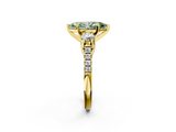 Yellow gold Three-Stone Fancy Green Marquise  Cut Diamond Pavé Band with Four-Prong Setting_30