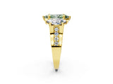 Yellow gold Three-Stone Fancy Green Marquise  Cut Diamond Ring with Channel-Set Band and Four-Prong Setting_135