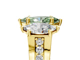 Yellow gold Three-Stone Fancy Green Marquise  Cut Diamond Ring with Channel-Set Band and Four-Prong Setting_138