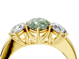 Yellow gold Three-Stone Fancy Green Marquise  Cut Diamond Ring with Channel-Set Band and Four-Prong Setting_53