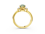 Yellow gold Three-Stone Fancy Green Marquise  Cut Diamond Solitaire with Prong Setting and Classic Band_53