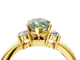 Yellow gold Three-Stone Fancy Green Marquise  Cut Diamond Solitaire with Prong Setting and Classic Band_54