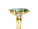 Yellow gold Three-Stone Fancy Green Marquise  Cut Diamond Solitaire with Prong Setting and Classic Band_55