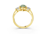 Yellow gold Three-Stone Fancy Green Marquise  Cut Solitaire Ring with Prong Setting_6