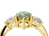 Yellow gold Three-Stone Fancy Green Marquise  Cut Solitaire Ring with Prong Setting_7