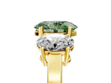 Yellow gold Three-Stone Fancy Green Oval Cut Cut Diamond Engagement Ring with Flat Band and Four-Prong Setting_17