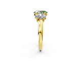 Yellow gold Three-Stone Fancy Green Oval Cut Cut Diamond Ring with Channel Set Band and Four-Prong Setting_26