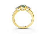 Yellow gold Three-Stone Fancy Green Oval Cut Cut Diamond Ring with Channel Set Band and Four-Prong Setting_27