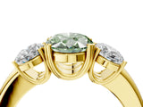Yellow gold Three-Stone Fancy Green Oval Cut Cut Diamond Ring with Channel Set Band and Four-Prong Setting_28