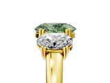 Yellow gold Three-Stone Fancy Green Oval Cut Cut Diamond Ring with Channel Set Band and Four-Prong Setting_29
