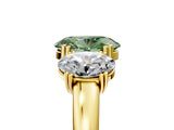 Yellow gold Three-Stone Fancy Green Oval Cut Cut Diamond Ring with Channel Set Band and Four-Prong Setting_5