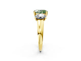 Yellow gold Three-Stone Fancy Green Oval Cut Cut Solitaire Ring with Classic Prong Setting_2
