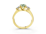 Yellow gold Three-Stone Fancy Green Oval Cut Cut Solitaire Ring with Classic Prong Setting_3