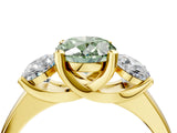 Yellow gold Three-Stone Fancy Green Oval Cut Cut Solitaire Ring with Classic Prong Setting_4