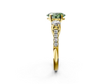 Yellow gold Three-Stone Fancy Green Oval  Cut Diamond Pavé Band with Four-Prong Setting_30