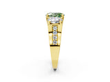 Yellow gold Three-Stone Fancy Green Oval  Cut Diamond Ring with Channel-Set Band and Four-Prong Setting_50