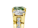 Yellow gold Three-Stone Fancy Green Oval  Cut Diamond Ring with Channel-Set Band and Four-Prong Setting_53