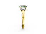 Yellow gold Three-Stone Fancy Green Oval  Cut Diamond Ring with Channel-Set Band and Four-Prong Setting_63