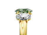 Yellow gold Three-Stone Fancy Green Oval  Cut Diamond Ring with Channel-Set Band and Four-Prong Setting_66