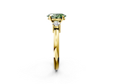 Yellow gold Three-Stone Fancy Green Oval  Cut Diamond Solitaire with Prong Setting and Classic Band_48