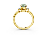 Yellow gold Three-Stone Fancy Green Oval  Cut Diamond Solitaire with Prong Setting and Classic Band_49
