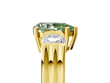 Yellow gold Three-Stone Fancy Green Pear Cut Cut Classic Band Prong Setting Ring_5