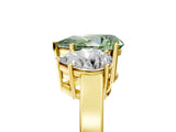 Yellow gold Three-Stone Fancy Green Pear Cut Cut Diamond Engagement Ring with Flat Band and Four-Prong Setting_17