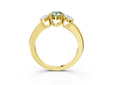 Yellow gold Three-Stone Fancy Green Pear Cut Cut Diamond Ring with Channel Set Band and Four-Prong Setting_27