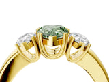 Yellow gold Three-Stone Fancy Green Pear Cut Cut Diamond Ring with Channel Set Band and Four-Prong Setting_28